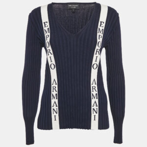 Emporio Armani Icon Navy Blue Logo Cotton Knit Jumper XL