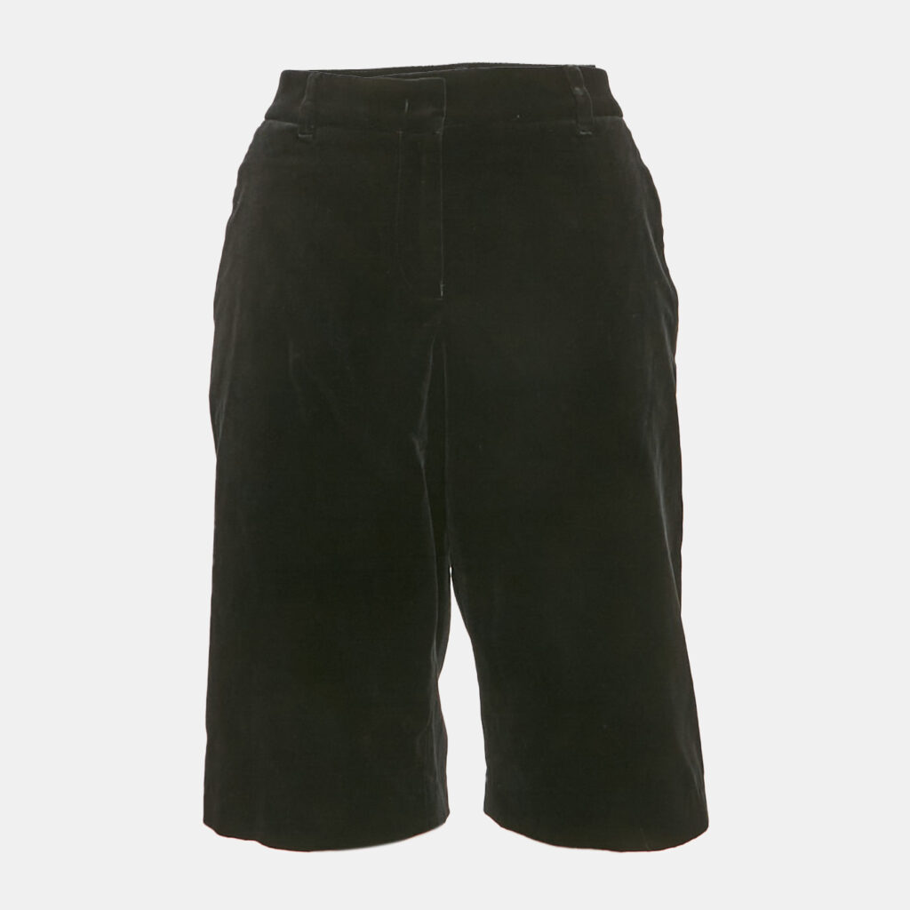 Emporio Armani Black Velvet Shorts L