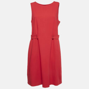 Emporio Armani Red Wool Blend Sleeveless Short Dress M