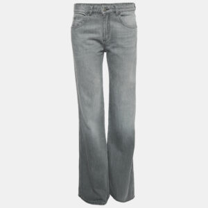 Emporio Armani Grey Washed Denim Wide Leg Jeans Waist 28"