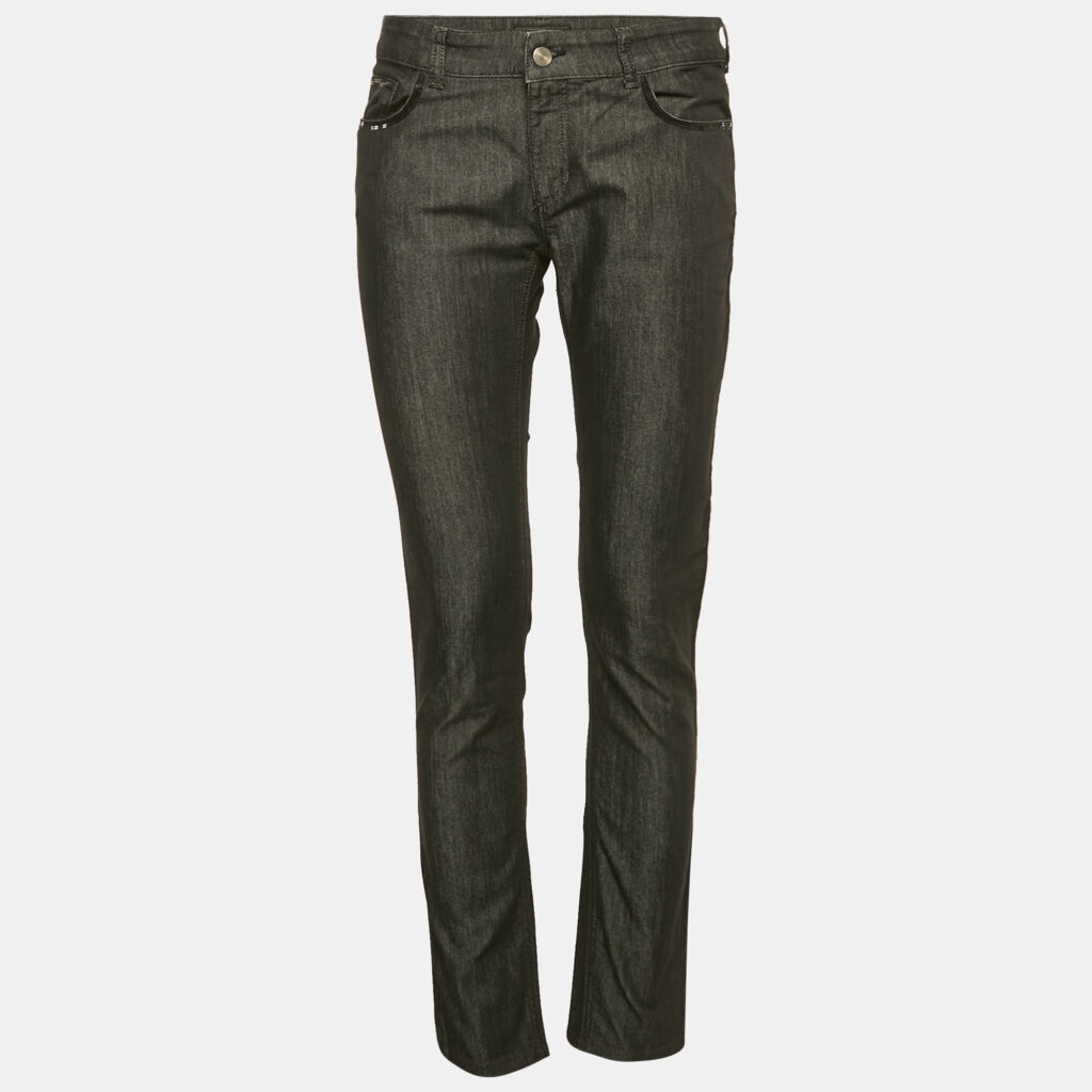 Emporio Armani Grey Sequin Embroidered Denim Dakota Jeans M Waist 29"