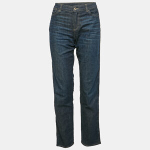 Emporio Armani Blue Washed Denim Side Band Detail Jeans Waist 28"