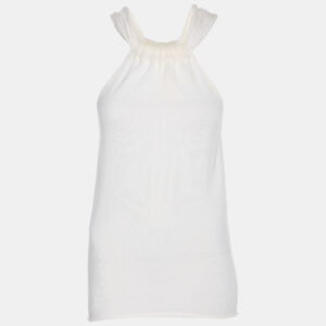 Emporio Armani Cream Cotton Knit Top M