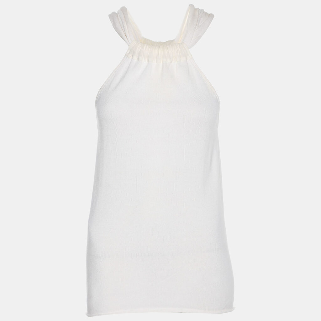 luxury-women-emporio-armani-used-clothes-p1158657-001 Emporio Armani Cream Cotton Knit Top M