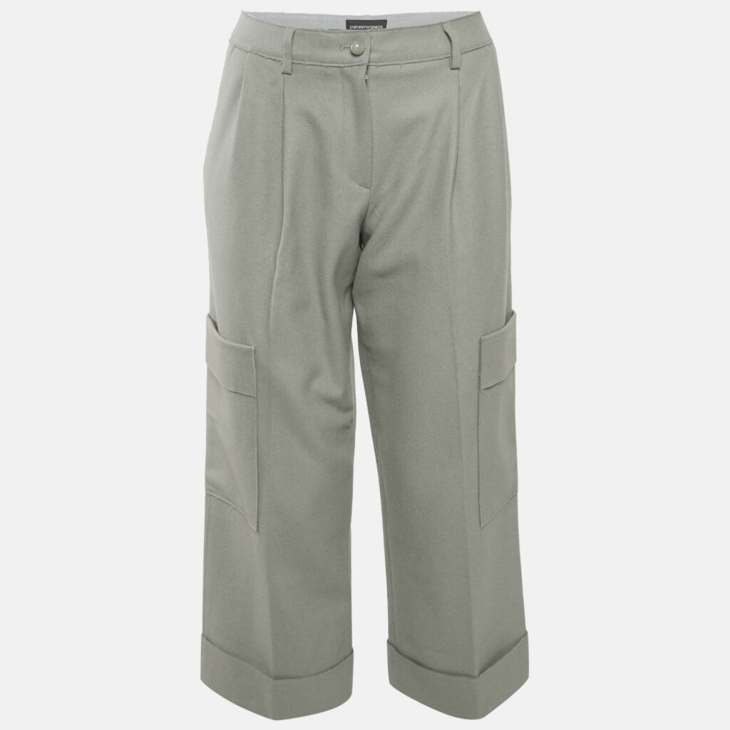 Emporio Armani Green Felt Cargo Pants M