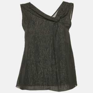 Emporio Armani Black Lurex Tank Top M