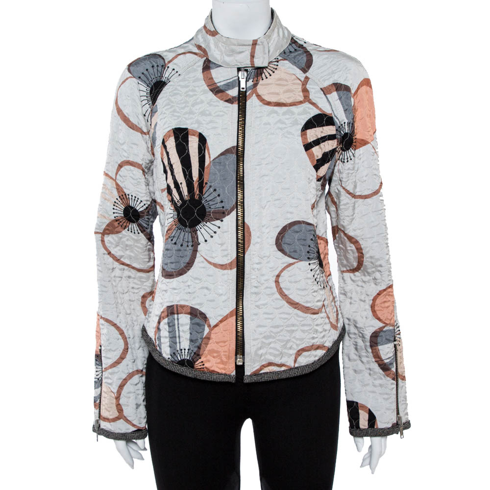 luxury-women-emporio-armani-used-clothes-p362117-003 Emporio Armani Multicolor Floral Print Quilted Jacket L