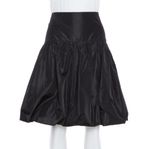 Emporio Armani Black Pleated Waist Detail & Floral Lace Short Skirt M