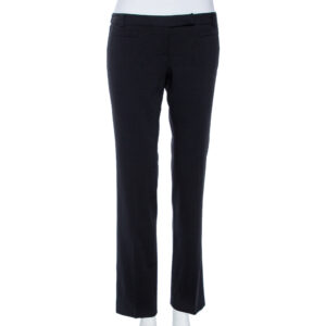 Emporio Armani Black Wool Tapered Leg Trousers S
