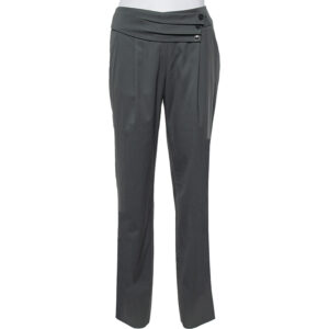 Emporio Armani Grey Wool Pleated Detail Trousers M