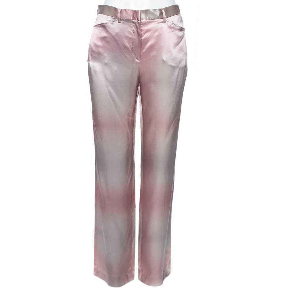 luxury-women-emporio-armani-used-clothes-p592729-001-1 Emporio Armani Pink & Grey Silk Pants M