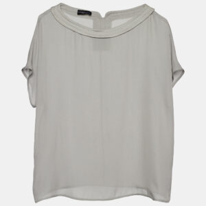 Emporio Armani Grey Silk Top S