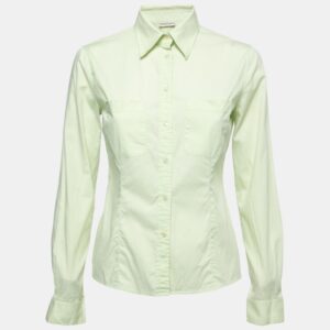 Emporio Armani Lime Green Cotton Button Down Shirt M