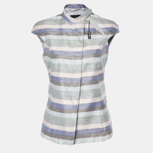 Emporio Armani Multicolor Striped Cotton Sleeveless Vest S