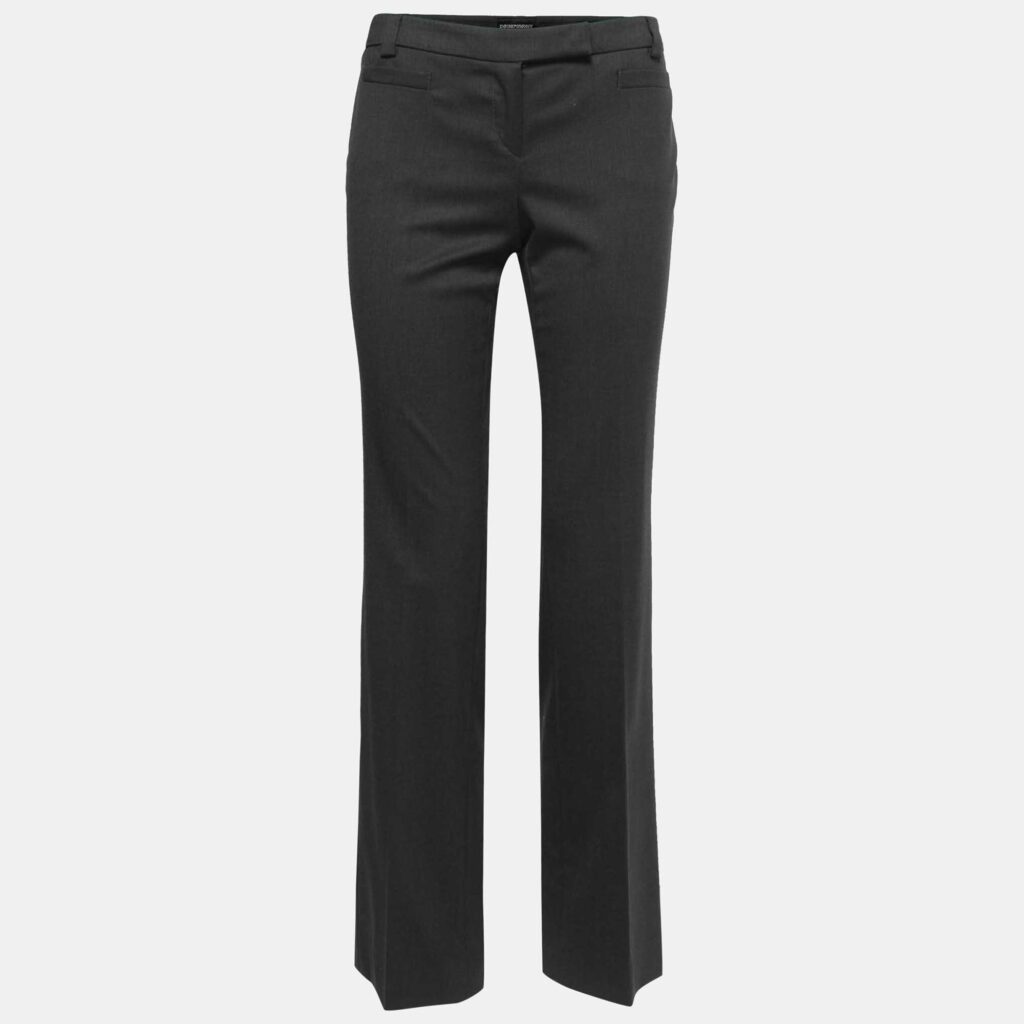 luxury-women-emporio-armani-used-clothes-p799802-001 Emporio Armani Charcoal Grey Wool Tailored Trousers M