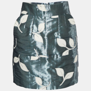 Emporio Armani Blue leaf Jacquard Mini Skirt S