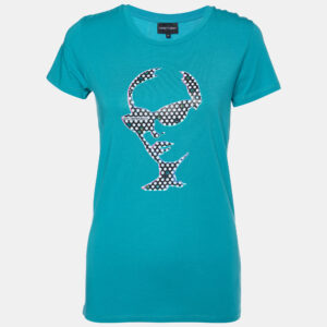 Emporio Armani Green Printed Cotton Knit T-Shirt M