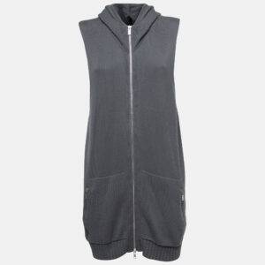 Emporio Armani Grey Knit Zip Front Hooded Cardigan 3XL