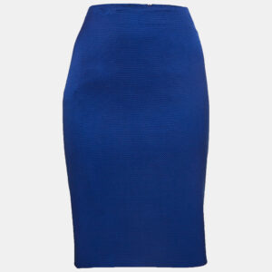 Emporio Armani Blue Canvas Pencil Skirt M