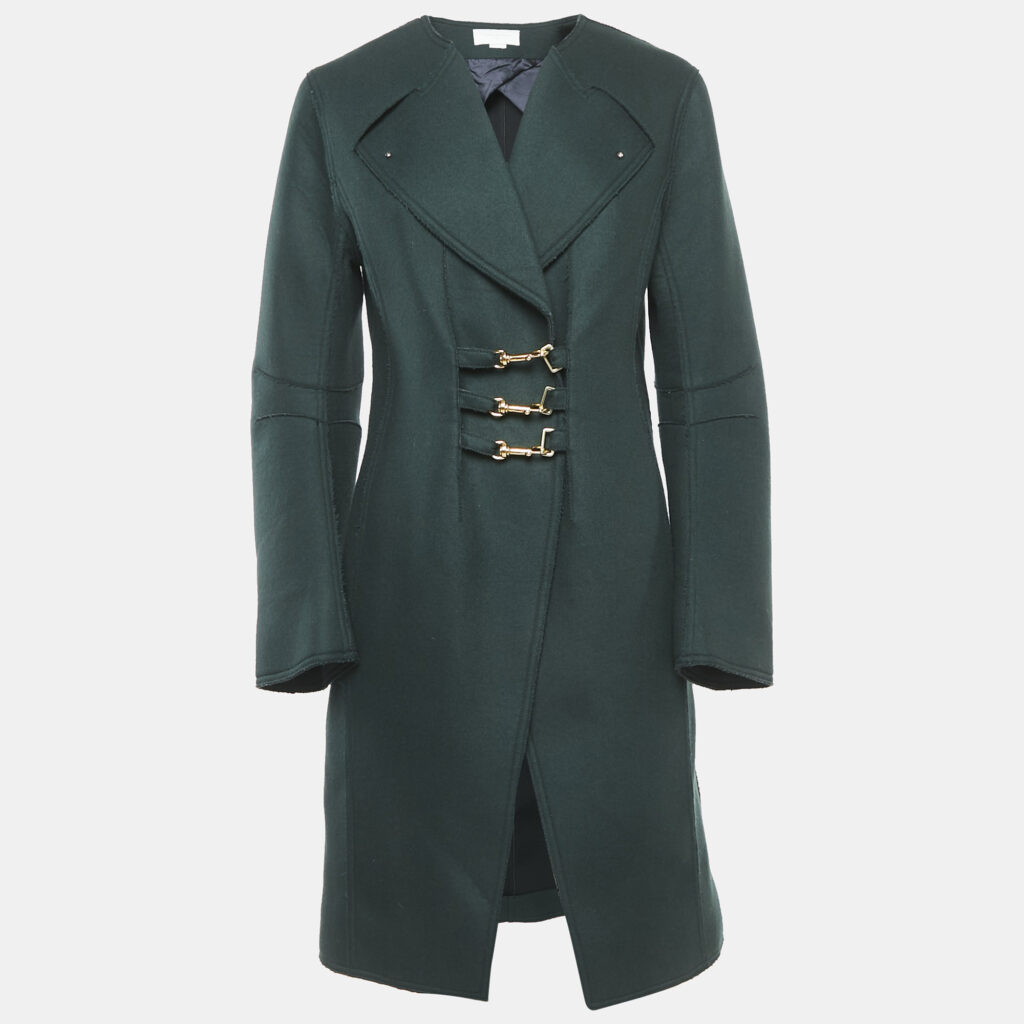 luxury-women-esteban-cortaza-used-clothes-p1109551-001 Esteban Cortazar Green Felt Mid-Length Coat M
