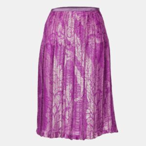 Etro Pink Lurex Jacquard Pleated Midi Skirt M