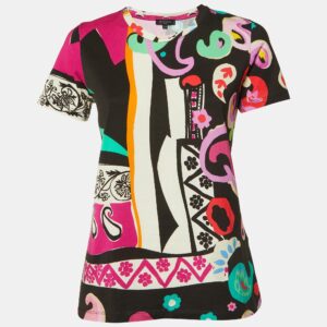 Etro Multicolor Printed Cotton Crew Neck T-Shirt S