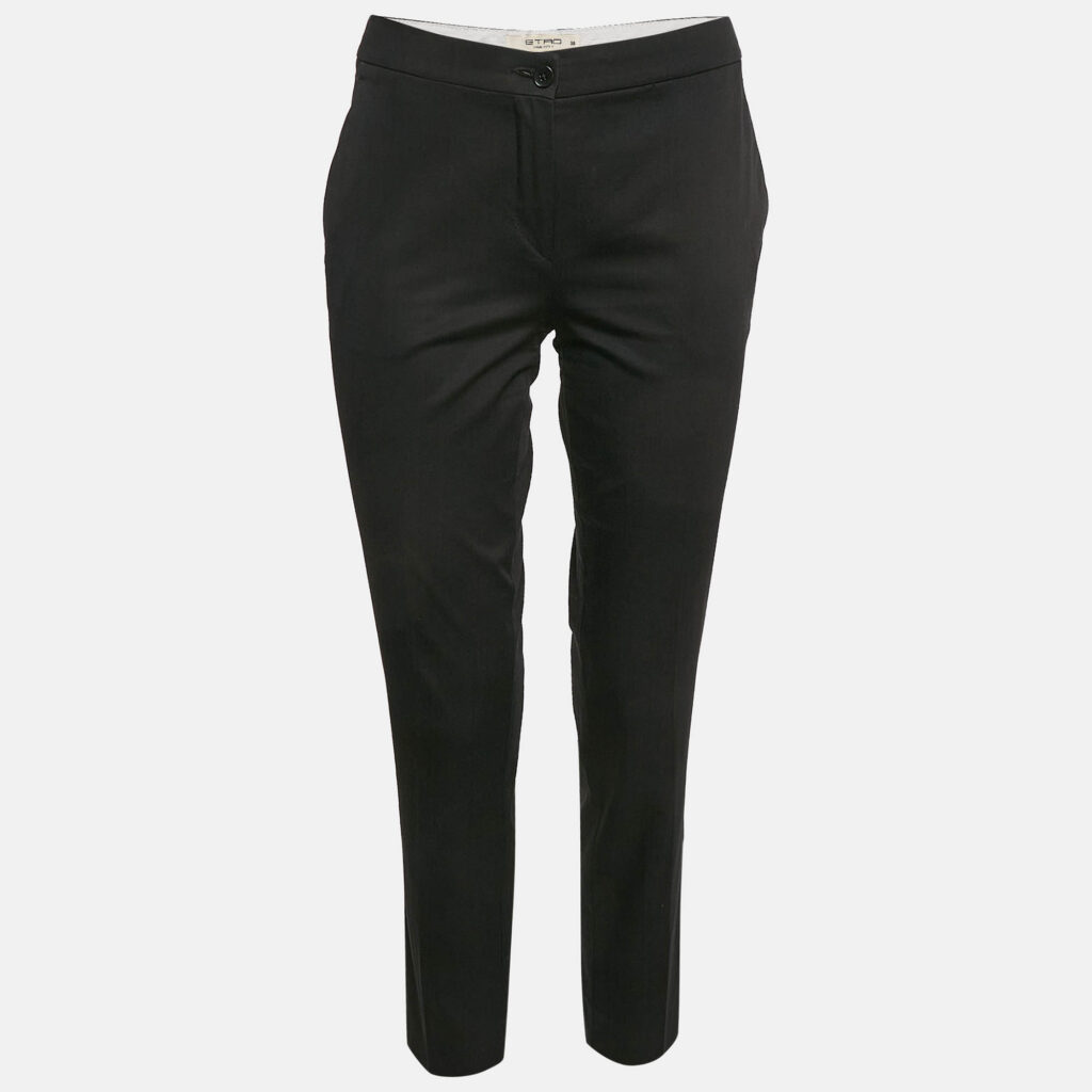 luxury-women-etro-used-clothes-p1105154-001 Etro Black Cotton Trousers S