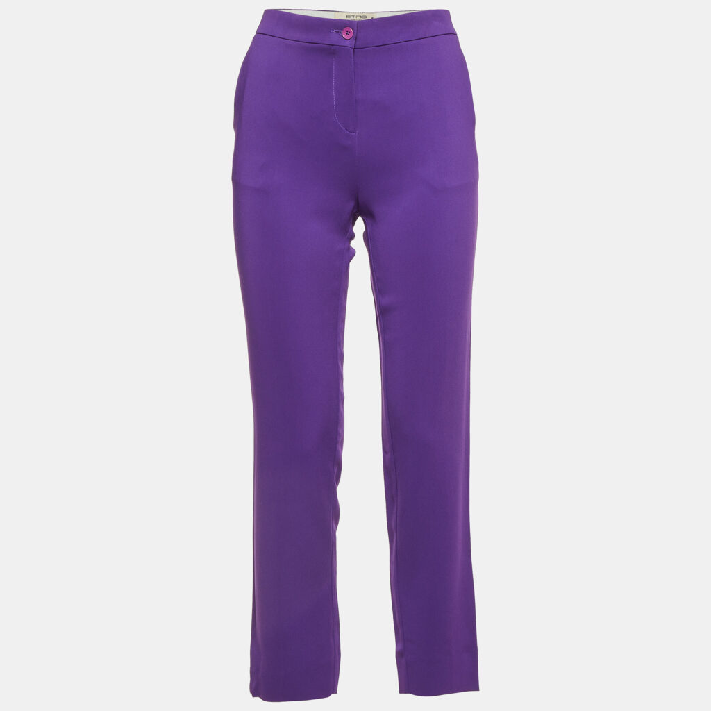 Etro Purple Crepe Tailored Pants M