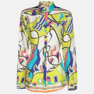 Etro Multicolor Printed Silk Long Sleeve Shirt M
