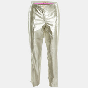 Etro Silver Lurex Silk Pants M