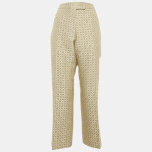 etro beige jacquard tailored trousers l