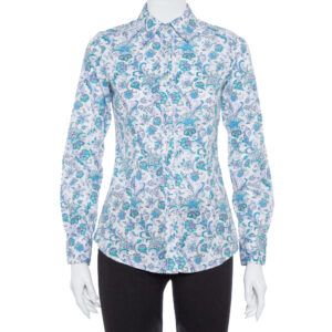 Etro Multicolor Floral Printed Cotton Button Front Shirt S