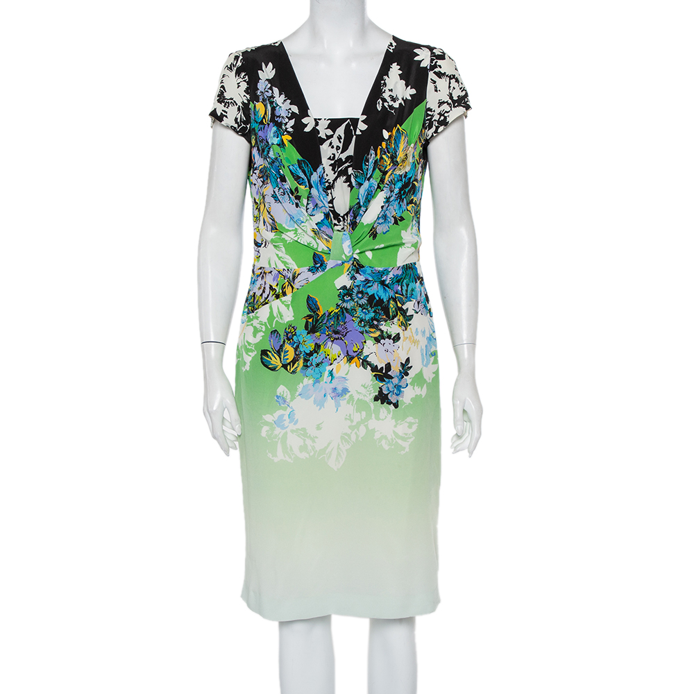 luxury-women-etro-used-clothes-p461564-005 Etro Multicolor Printed Silk Draped Detail Midi Dress L