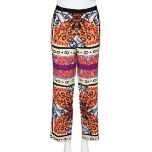 Etro Multicolor Paisley Print Crepe Straight Fit Trousers XL