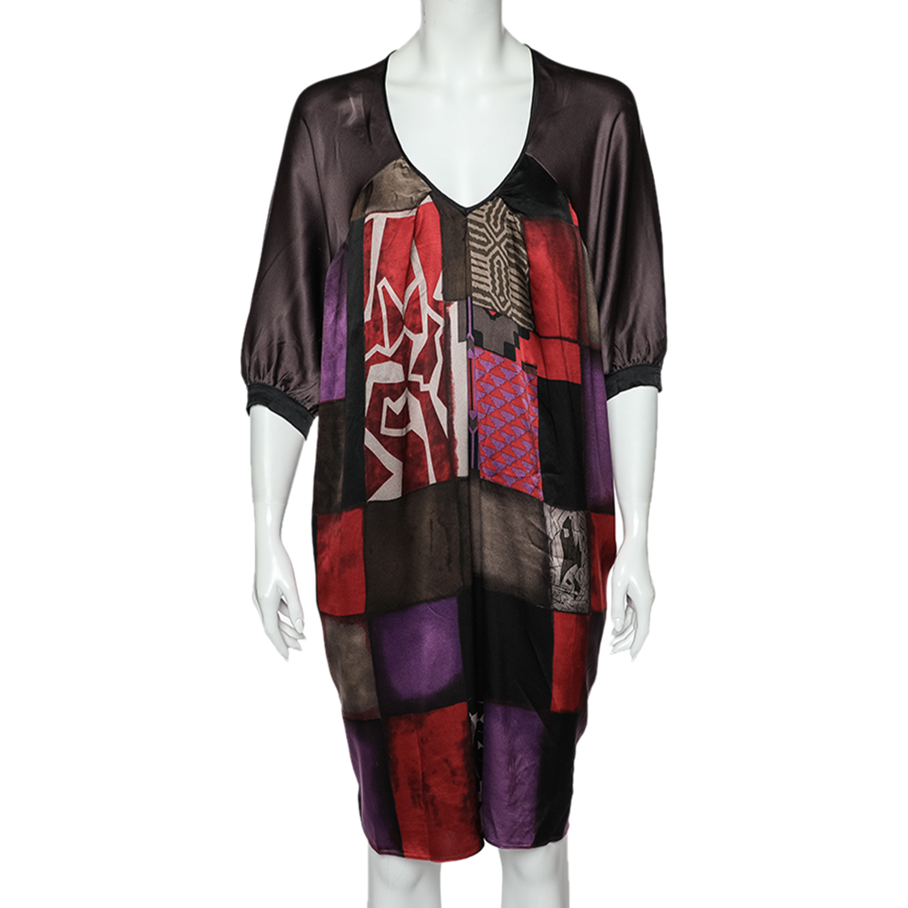 Etro Multicolor Printed Silk Oversized Shift Dress S