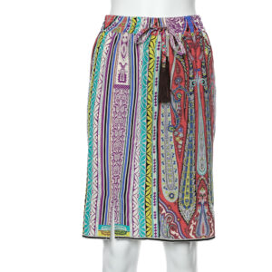 Etro Multicolor Paisley Printed Silk Mini Skirt M