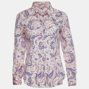 Etro White Printed Cotton Long Sleeve Shirt L