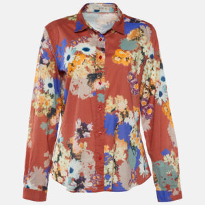 Etro Multicolor Floral Printed Cotton Long Sleeve Button Front Shirt L