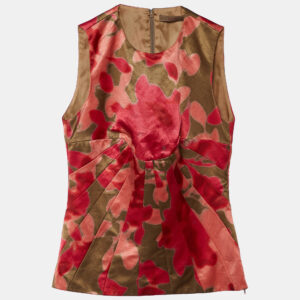 Etro Multicolor Satin Sleeveless Top S