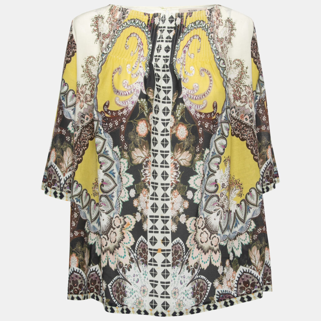 luxury-women-etro-used-clothes-p750822-001 Etro Multicolor Cotton Oversized Blouse M