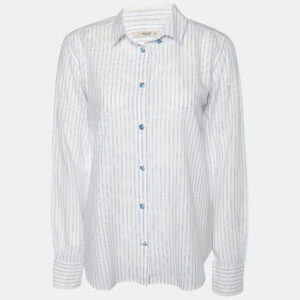 Etro White Striped Button Front Shirt M