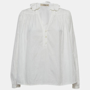 Etro White Paisley Patterned Cotton Shirt Blouse M