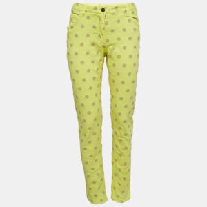 Etro Yellow Embroidered Cotton Jeans M Waist 30"