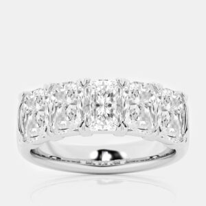 14K White Gold Radiant Lab Grown Diamond Five-Stone Anniversary Band US 7 (4 1/2 ctw)
