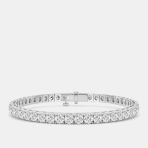 14K White Gold Round Lab Grown Diamond Tennis Bracelet (12 ctw)