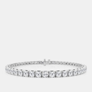 14K White Gold Round Lab Grown Diamond Tennis Bracelet (10 ctw)