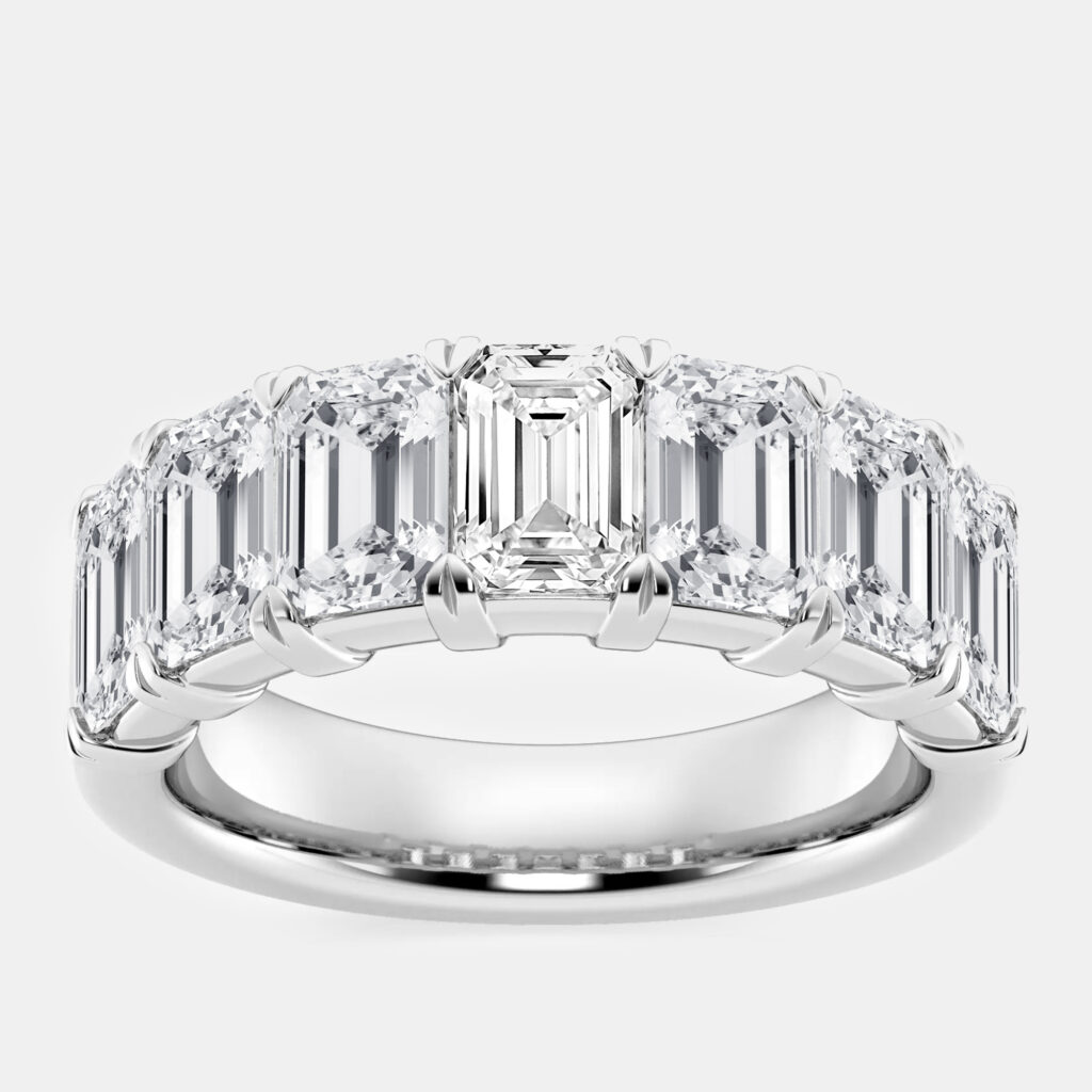luxury-women-evolve-new-fine-jewelry-p1111306-001 14K White Gold Emerald Lab Grown Diamond Seven-Stone Anniversary Band US 7 (5 ctw)
