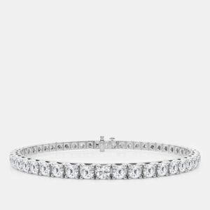 14K White Gold Round Lab Grown Diamond Fashion Bracelet (10 ctw)