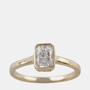 14K Yellow Gold  Lab Grown Diamond Bazle Solitaire Ring (0.7 cts) US 7