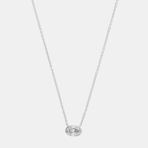 14K White Gold  Lab Grown Diamond Pendant Necklace (0.95 cts)